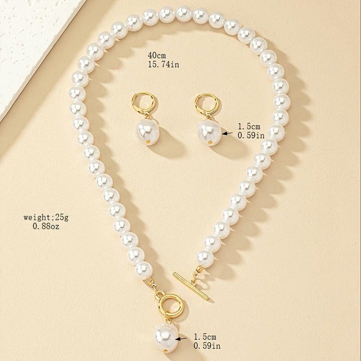 Vintage Barockpärlor Halsband och Örhängen Set