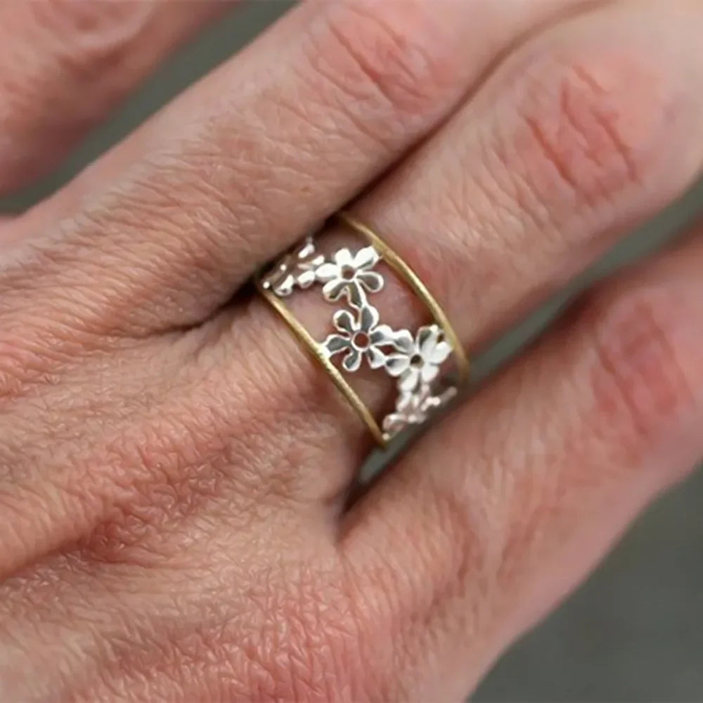 Vintage-ring i flera lager av tjockt guld