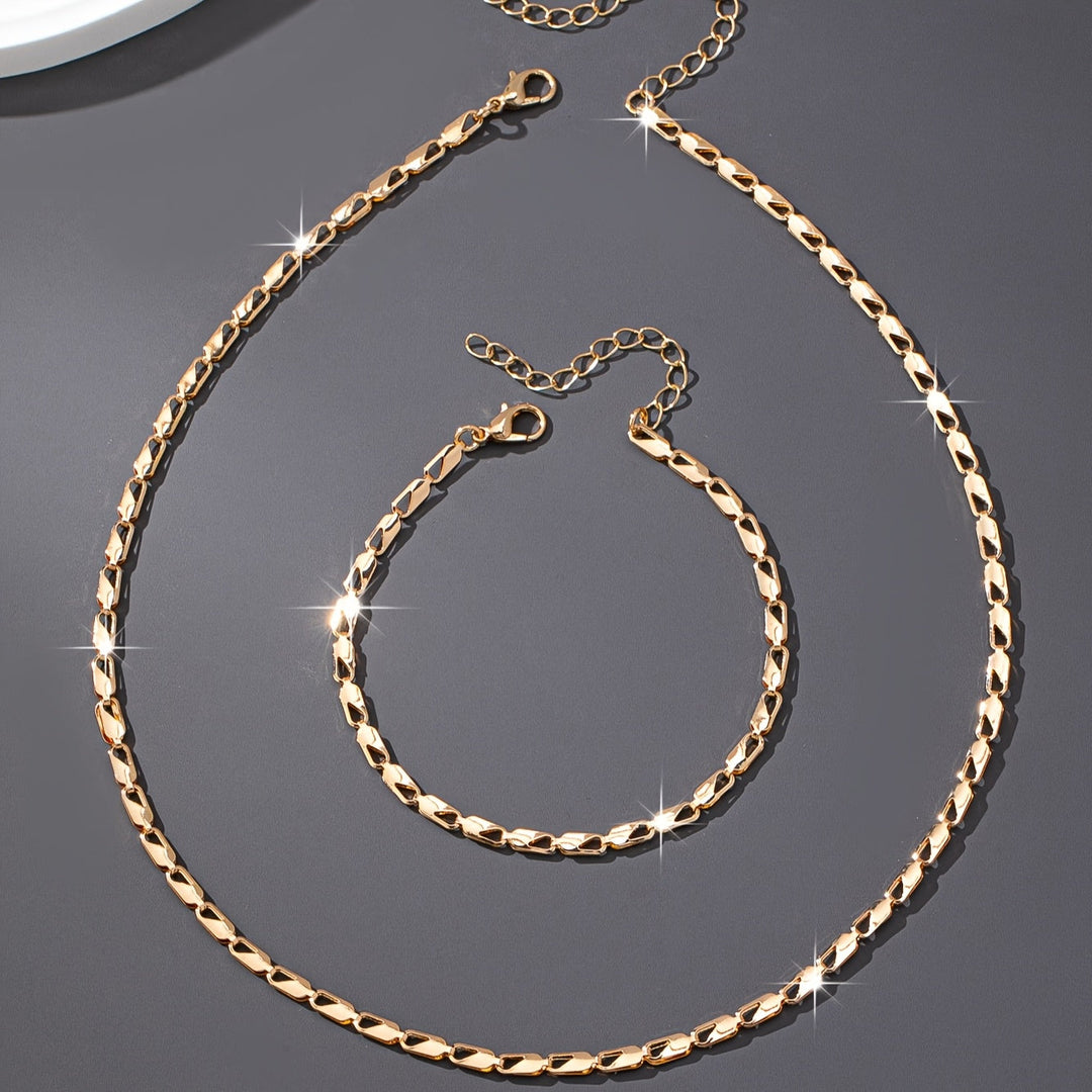 Elegant 18k Guld Halsband och Armband Set