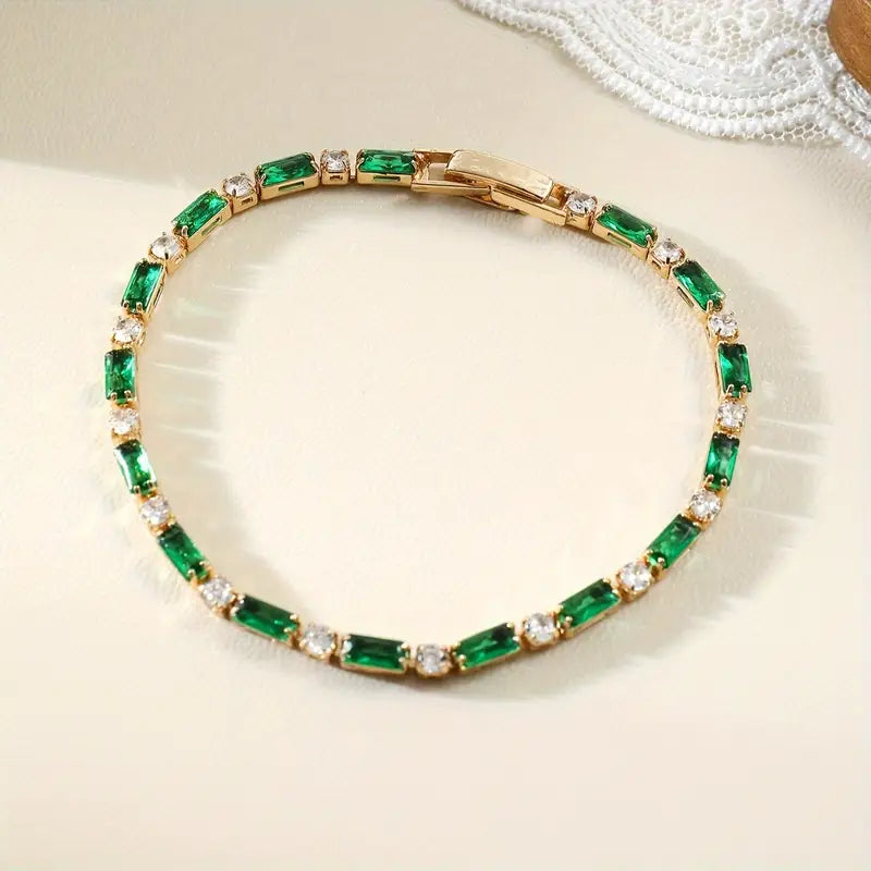 Elegant guldgrönt armband