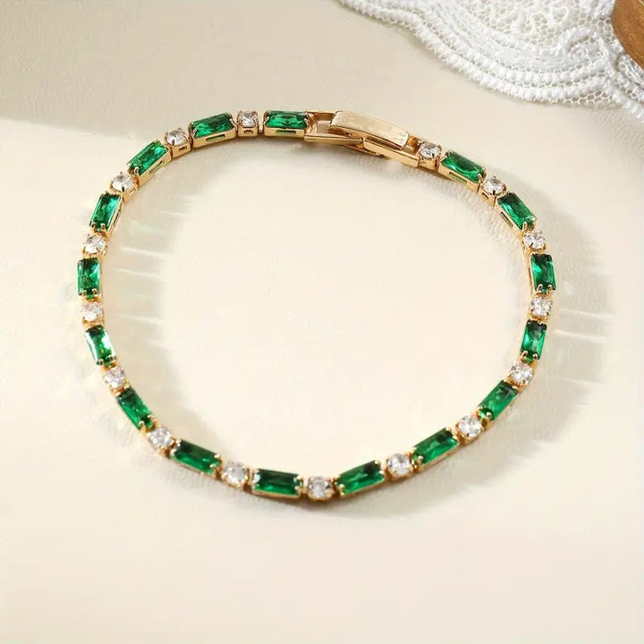 Elegant guldgrönt armband