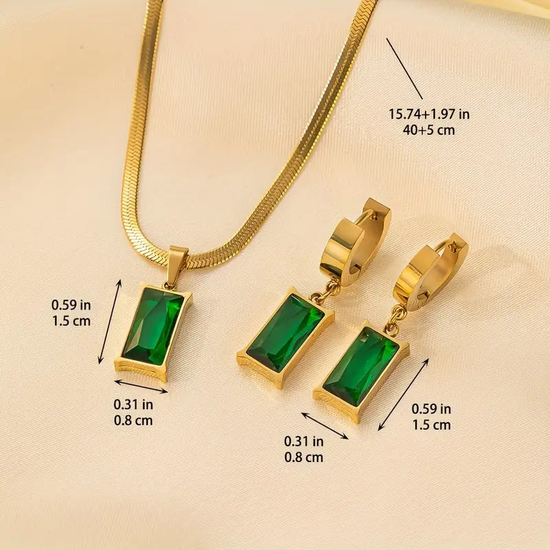 Elegant smyckesset med ädelstenar