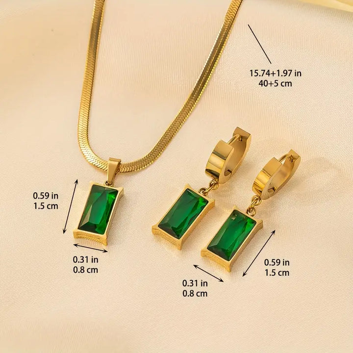 Elegant smyckesset med ädelstenar