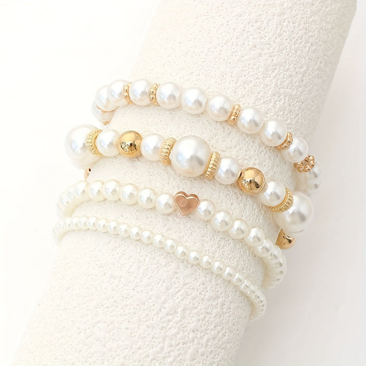 Elegant armbandsset med pärlhjärta