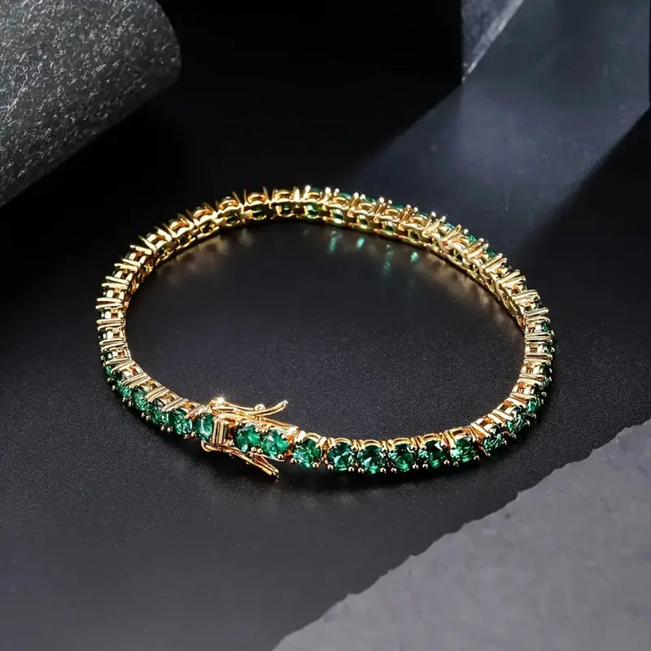 Armband med gyllengrönt smaragd