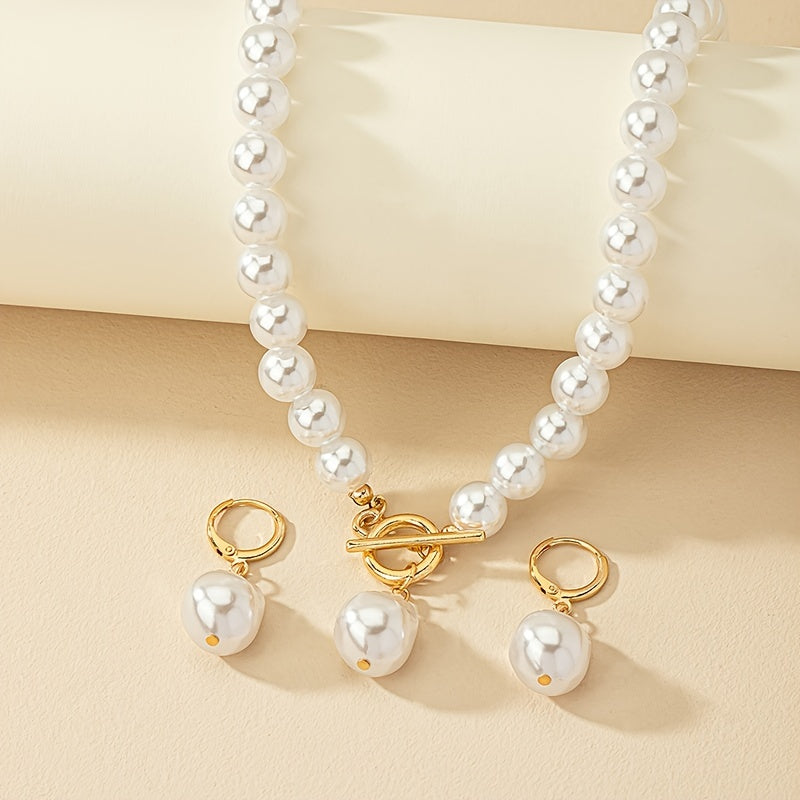 Vintage Barockpärlor Halsband och Örhängen Set