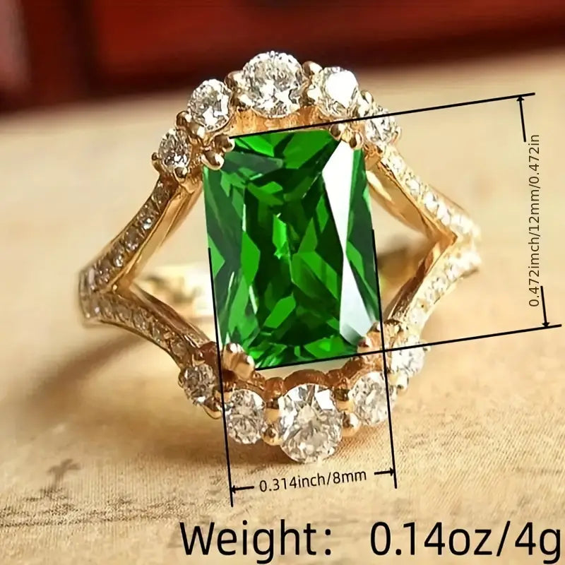 Elegant gyllene ädelstensring