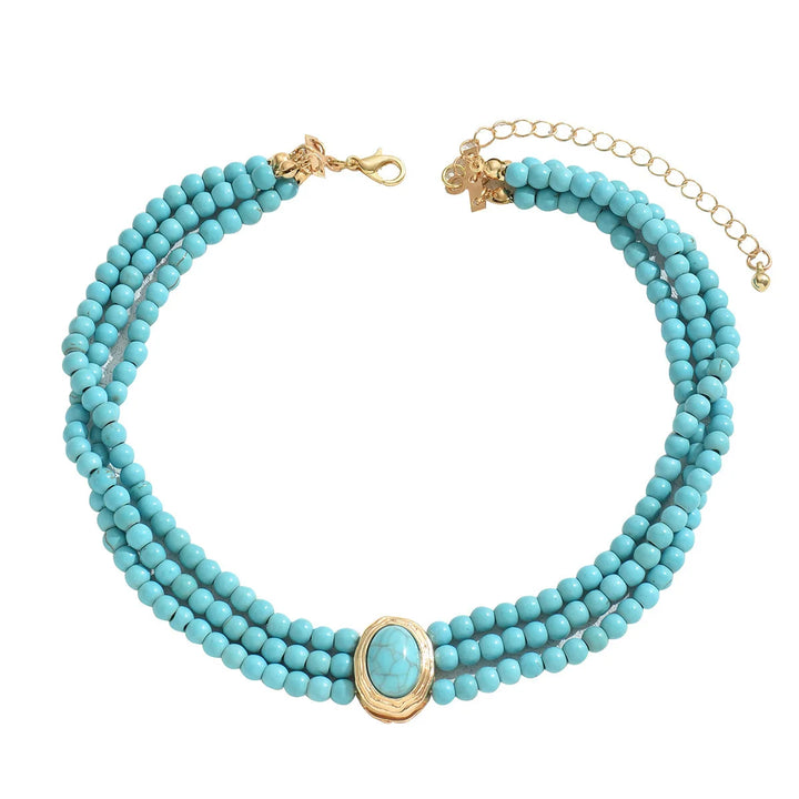 Elegant Vintage Turkos Pärlhalsband