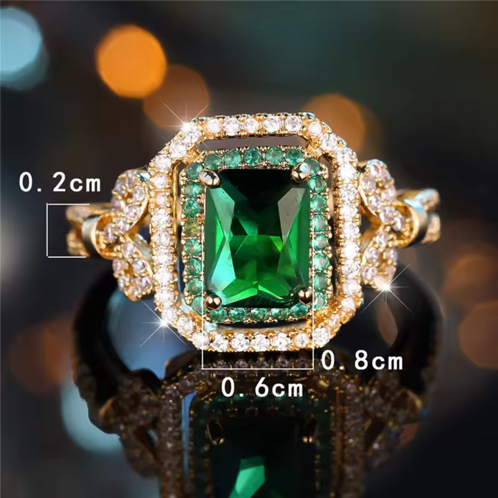Elegant ring med smaragdsten i guld