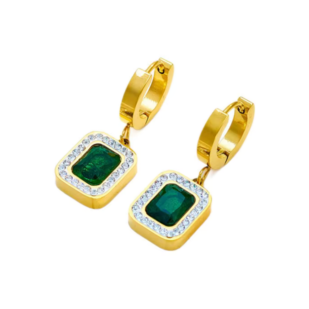 Elegant smaragdgrönt smyckeset