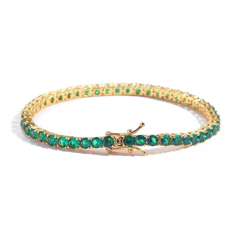 Armband med gyllengrönt smaragd