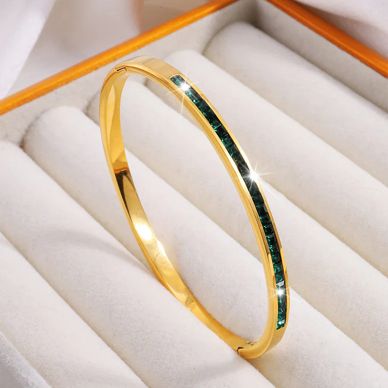 Gyllene grönt armband