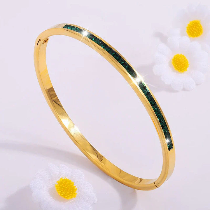 Gyllene grönt armband