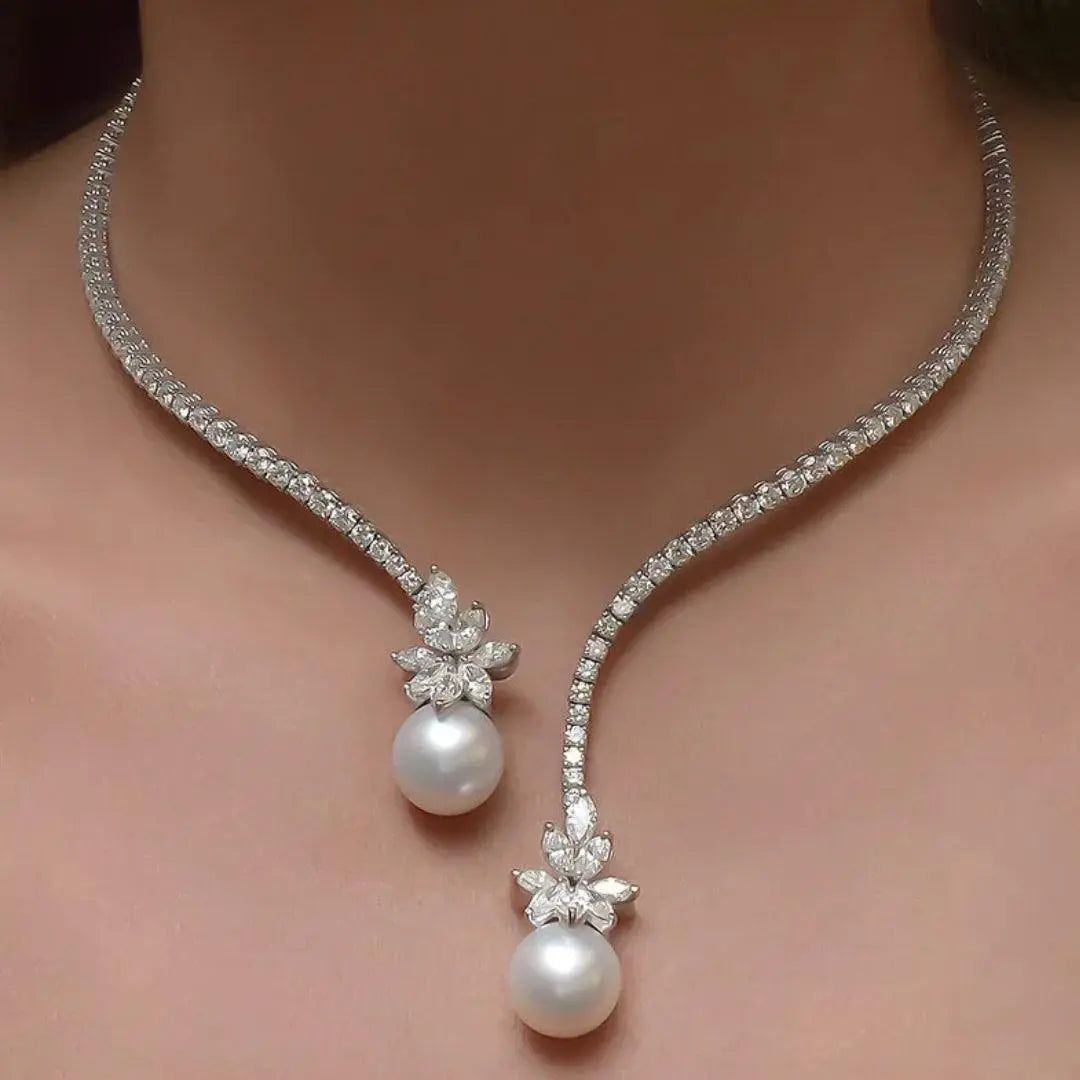 Elegant pärlhalsband i sterlingsilver