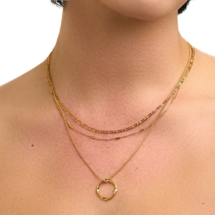 Elegant Guld Öppen Cirkel Halsband