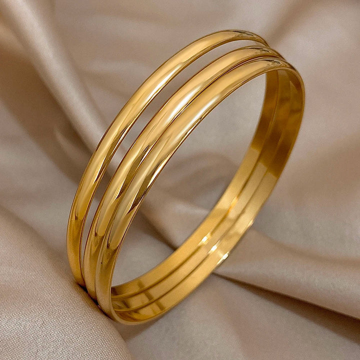 Elegant Guld Rostfritt Stål Armband Set