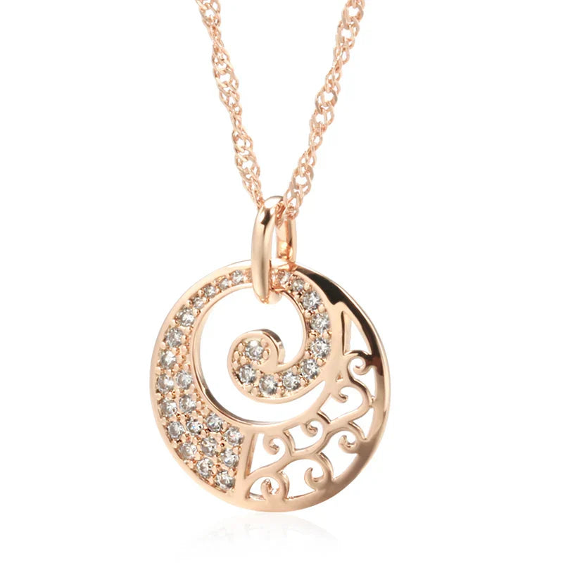 Elegant roséguld kristallblommans halsband