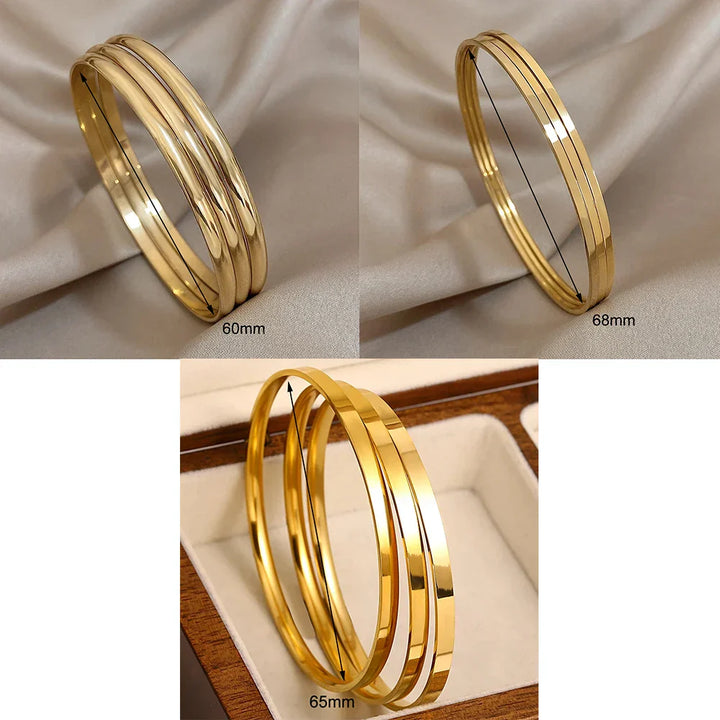 Elegant Guld Rostfritt Stål Armband Set