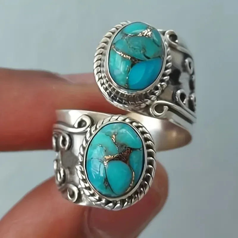 Elegant vintage turkos korsbandsring