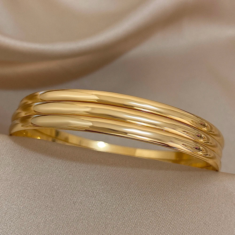 Elegant Guld Rostfritt Stål Armband Set