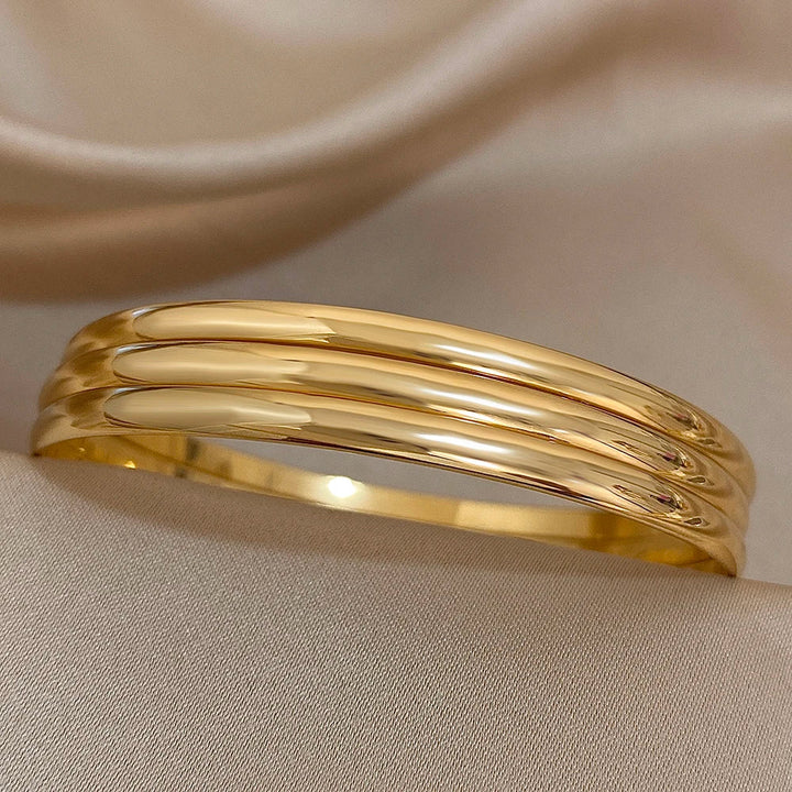 Elegant Guld Rostfritt Stål Armband Set