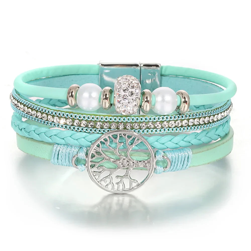 Armband med strass och livets träd