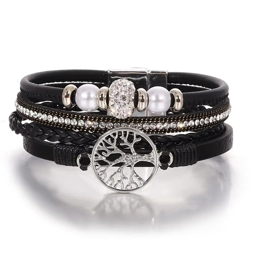 Armband med strass och livets träd