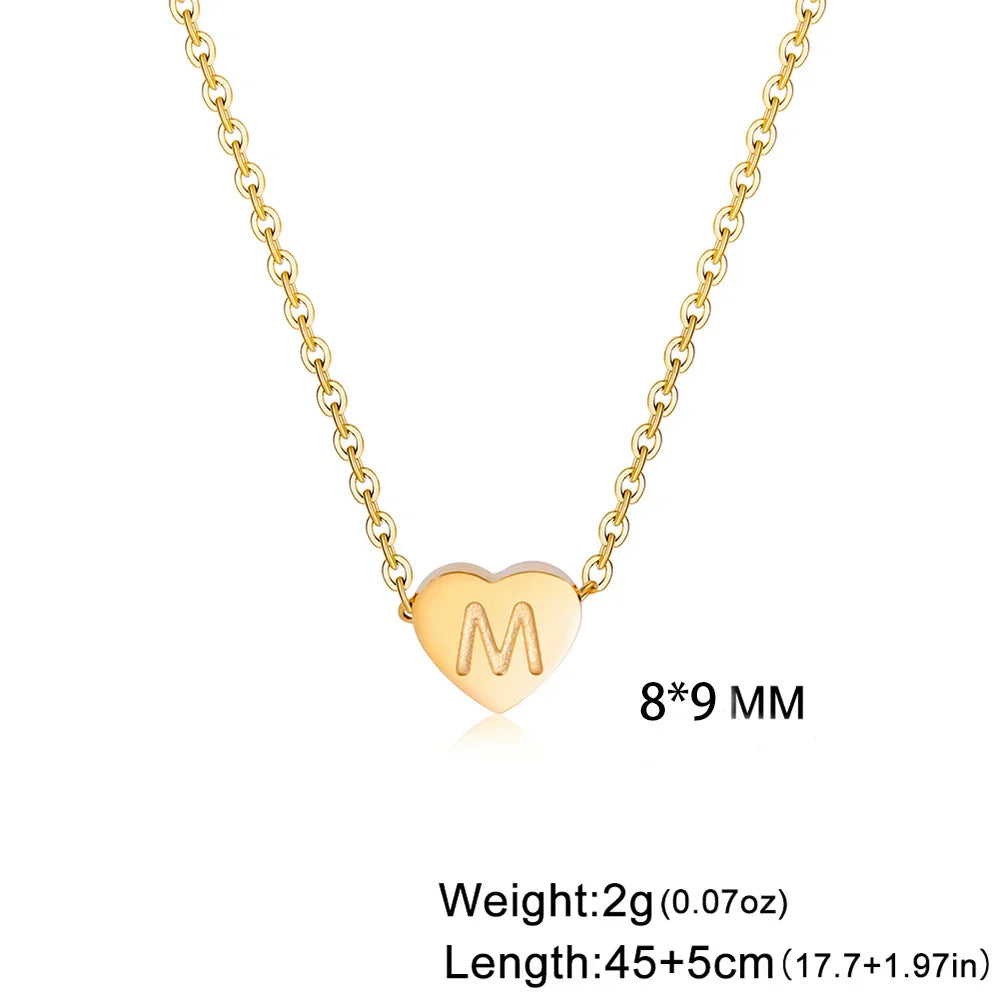 Tidlös Initial Choker Halsband med Hjärta
