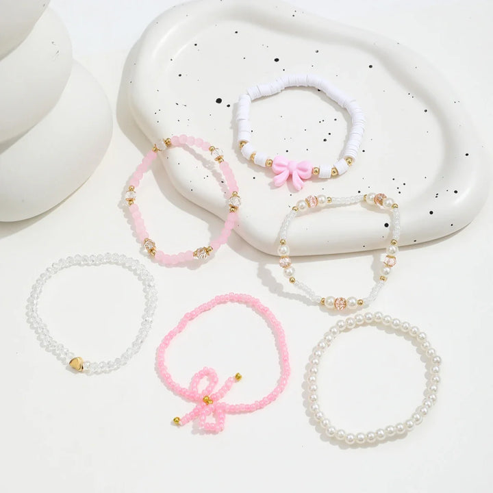 Pärla Kärlek Rosett Armband Set