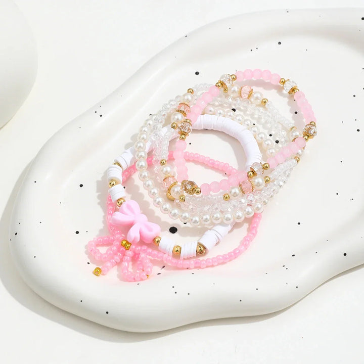 Pärla Kärlek Rosett Armband Set
