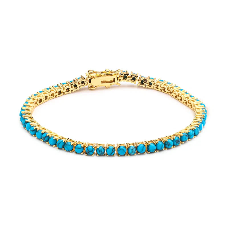 Elegant guldfärgad turkos kedjearmband