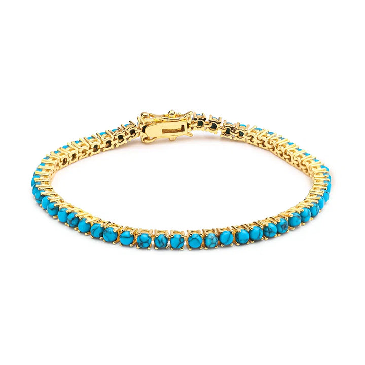 Elegant guldfärgad turkos kedjearmband