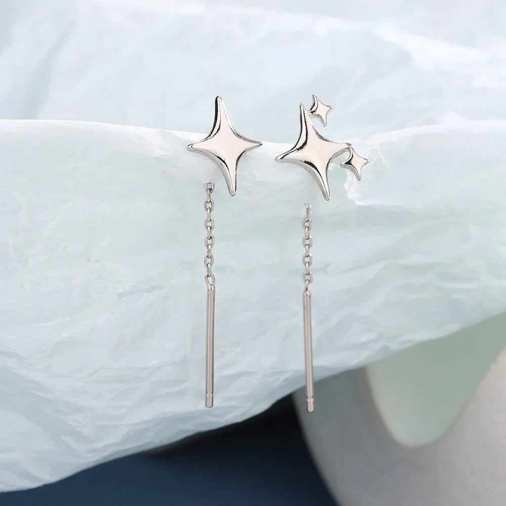 Sterling silver stjärnlänkade örhängen