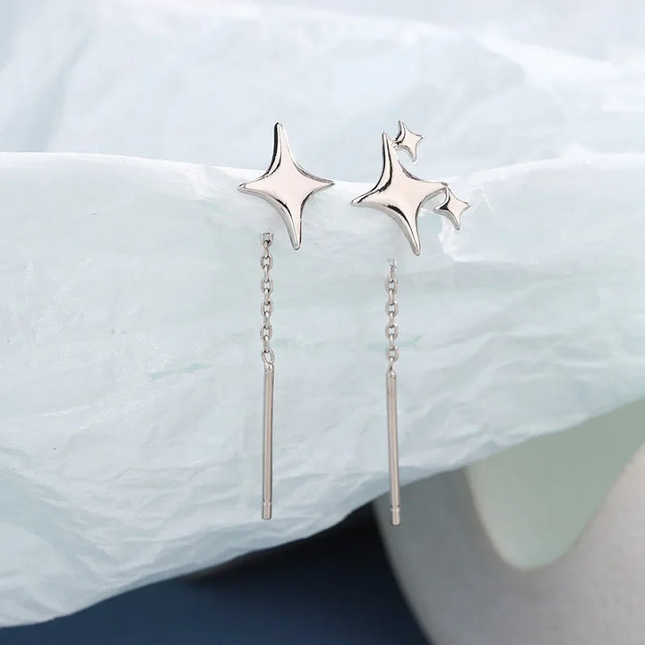 Sterling silver stjärnlänkade örhängen