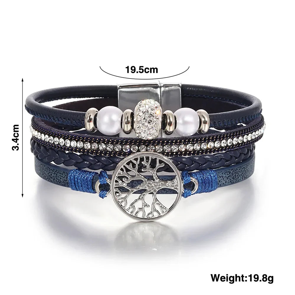 Armband med strass och livets träd