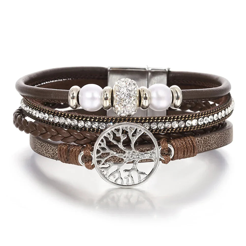 Armband med strass och livets träd