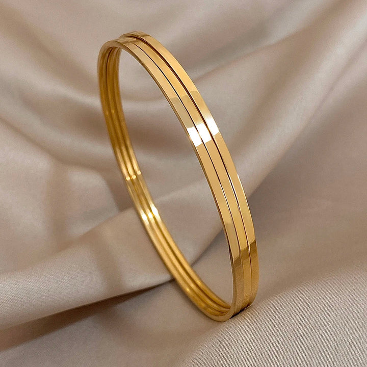 Elegant Guld Rostfritt Stål Armband Set