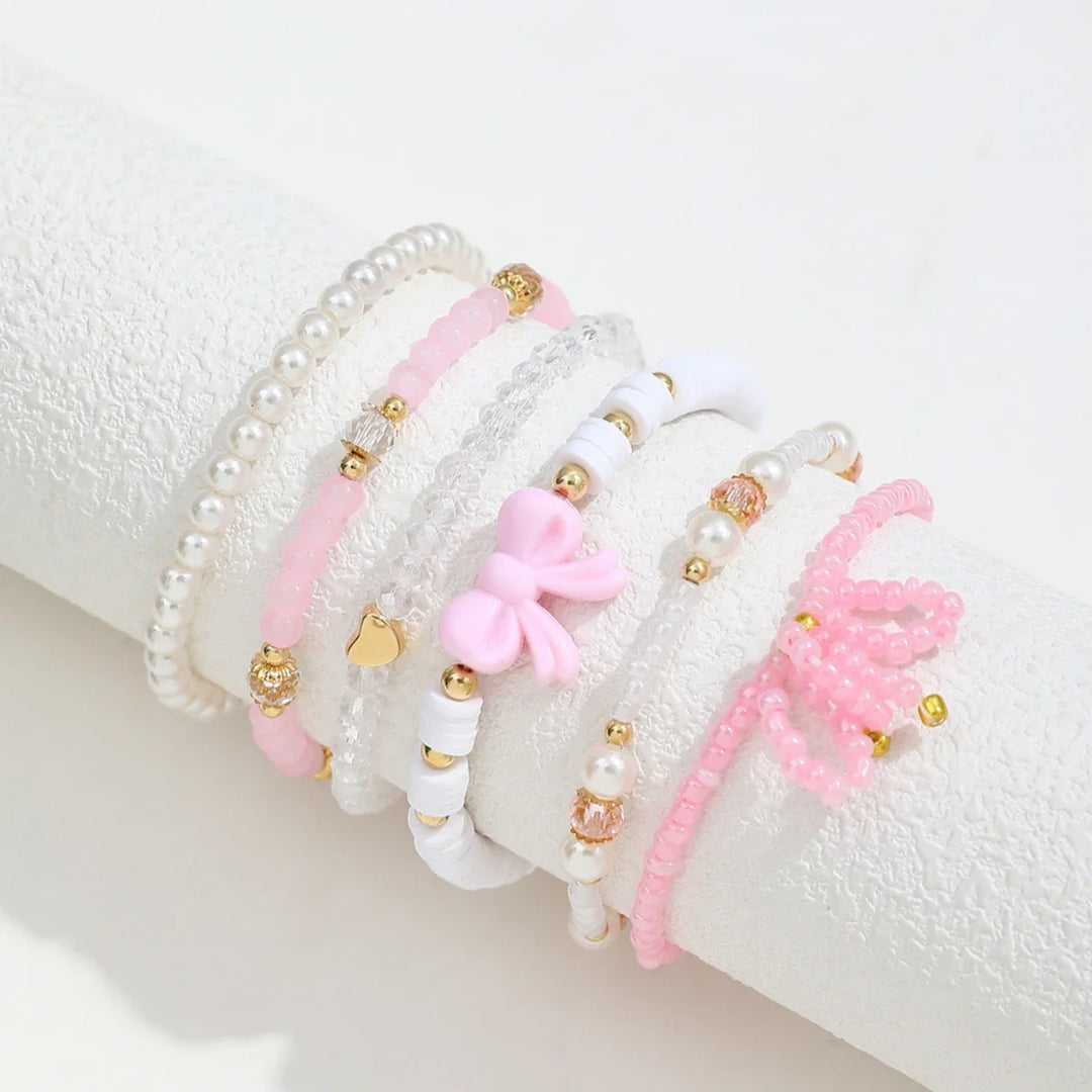 Pärla Kärlek Rosett Armband Set