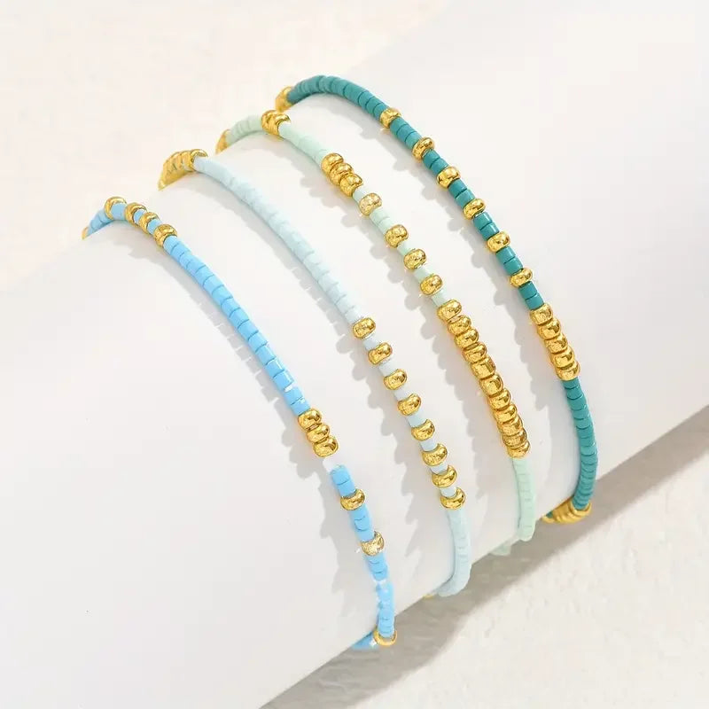 Chic Bohemian Turkos Pärlarmband Set