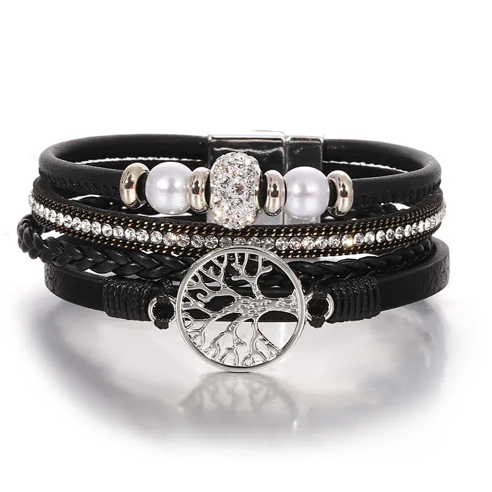Armband med strass och livets träd