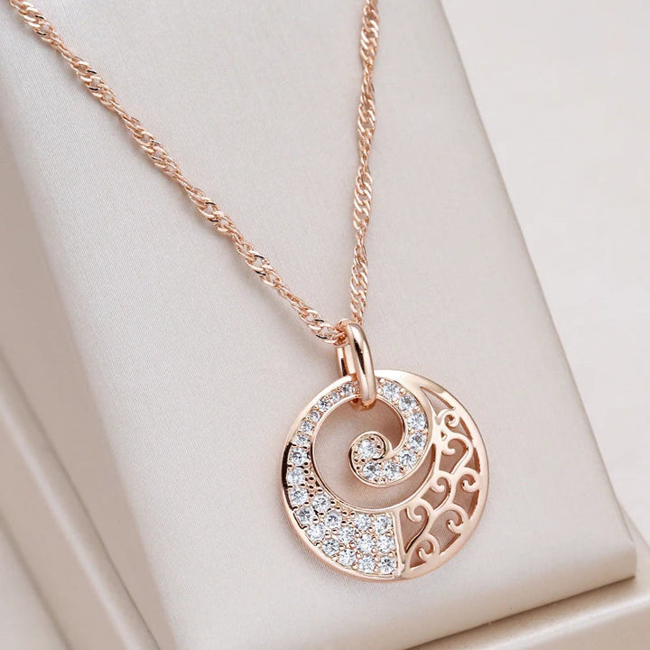 Elegant roséguld kristallblommans halsband