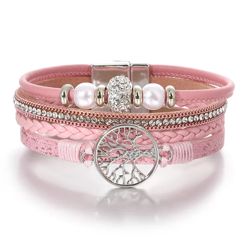 Armband med strass och livets träd