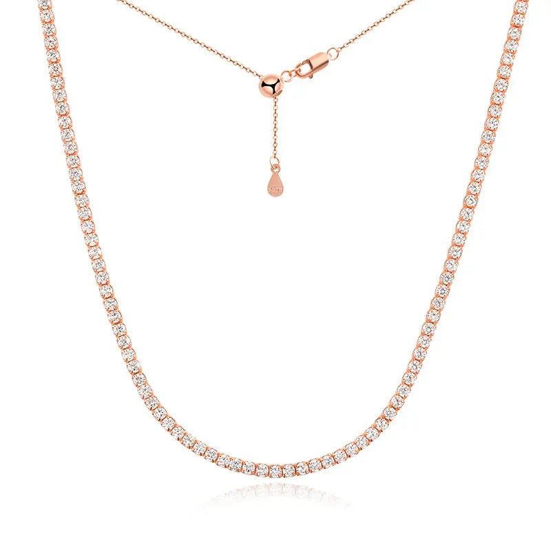 Exklusivt Moissanite Tennis Halsband i Guld