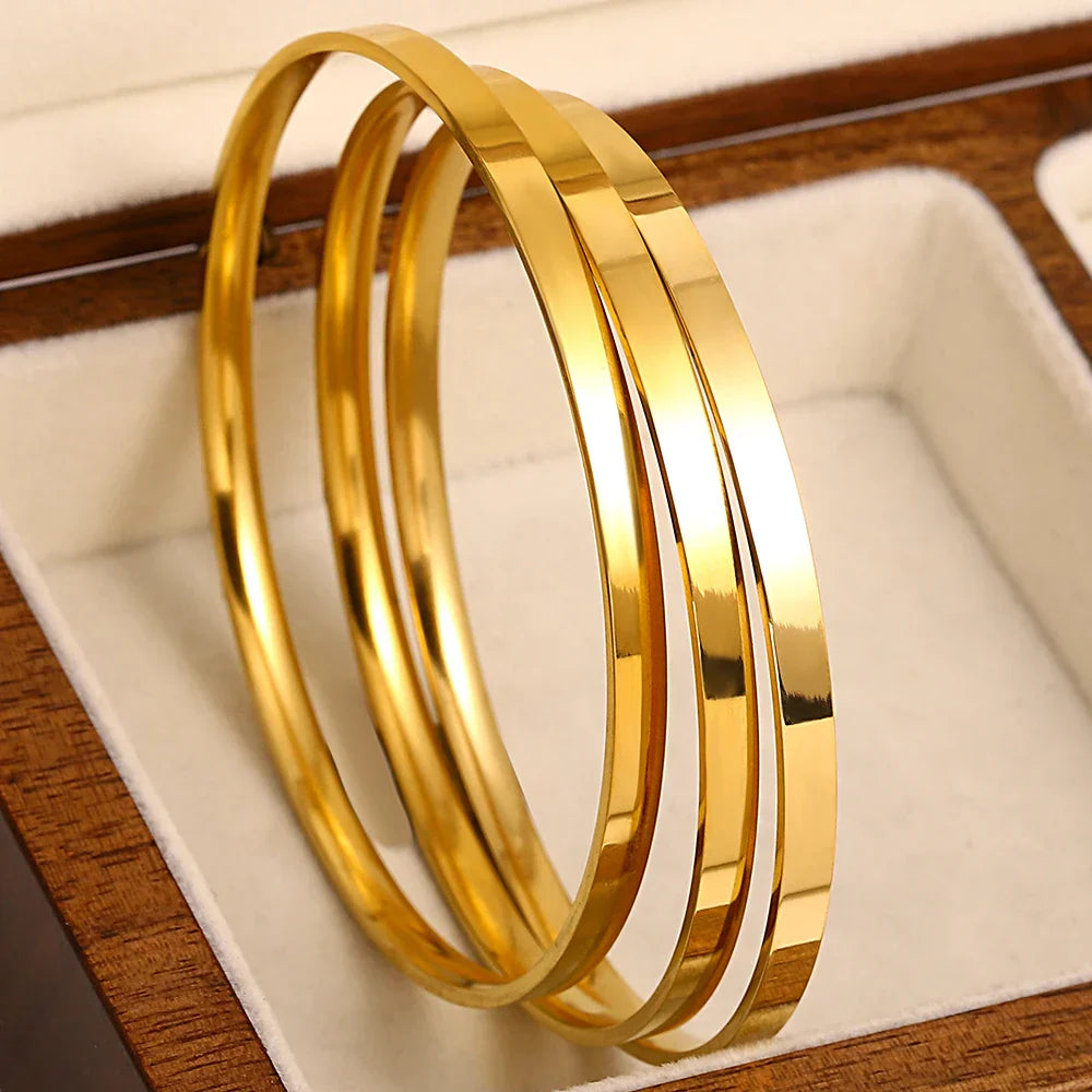 Elegant Guld Rostfritt Stål Armband Set