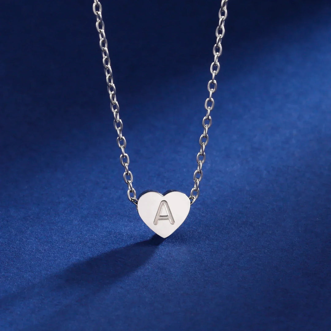 Tidlös Initial Choker Halsband med Hjärta
