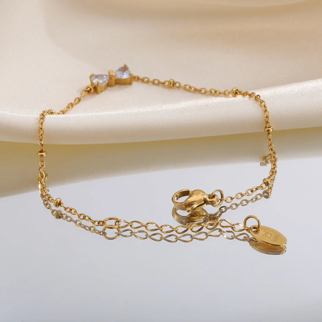 Elegant Sparkling Crystal Charm Bracelet