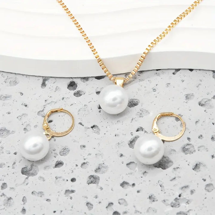 Chic Guldgrace Pearl Jewelry Set