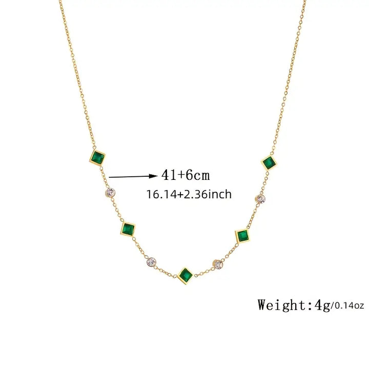 Elegant grönt ädelstenshalsband
