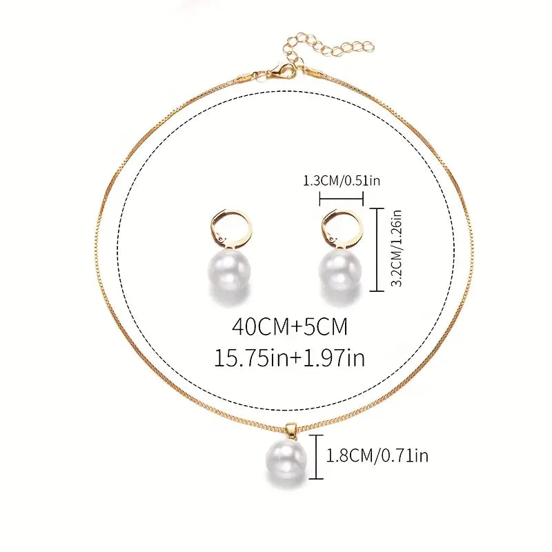 Chic Guldgrace Pearl Jewelry Set