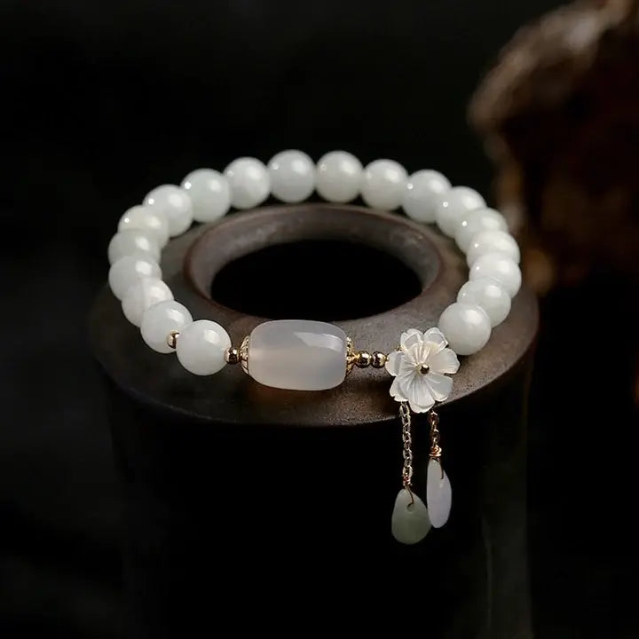 Akvamarinarmband med pärlor